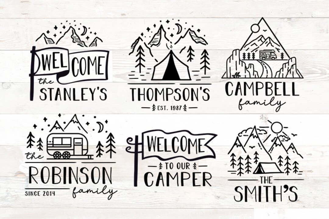 Camp Sign Bundle svg, svg bundle family name, Camping SVG Family Name ...