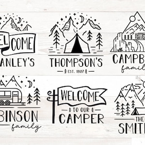 Camp Zeichen Bundle Svg, Svg Bundle Familienname, Camping SVG Familienname SVG Rv Zelt Svg Camper Svg Familie Zeichen Nachname Svg Cricut Dateien
