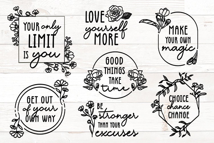 Motivational Quotes SVG Bundle Inspirational Quotes SVG Life  Etsy