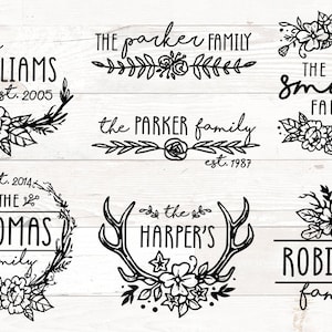 Fichier SVG nom de famille, monogramme familial svg, nom de famille paquet svg, ferme signe bundle svg, famille monogramme bundle SVG