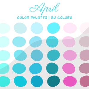 April Procreate Color Palette | Blue and Pink | Easter Palette | Ipad Procreate Swatches | 30 Colors