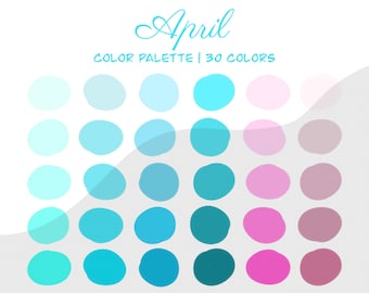 April Procreate Color Palette | Blue and Pink | Easter Palette | Ipad Procreate Swatches | 30 Colors