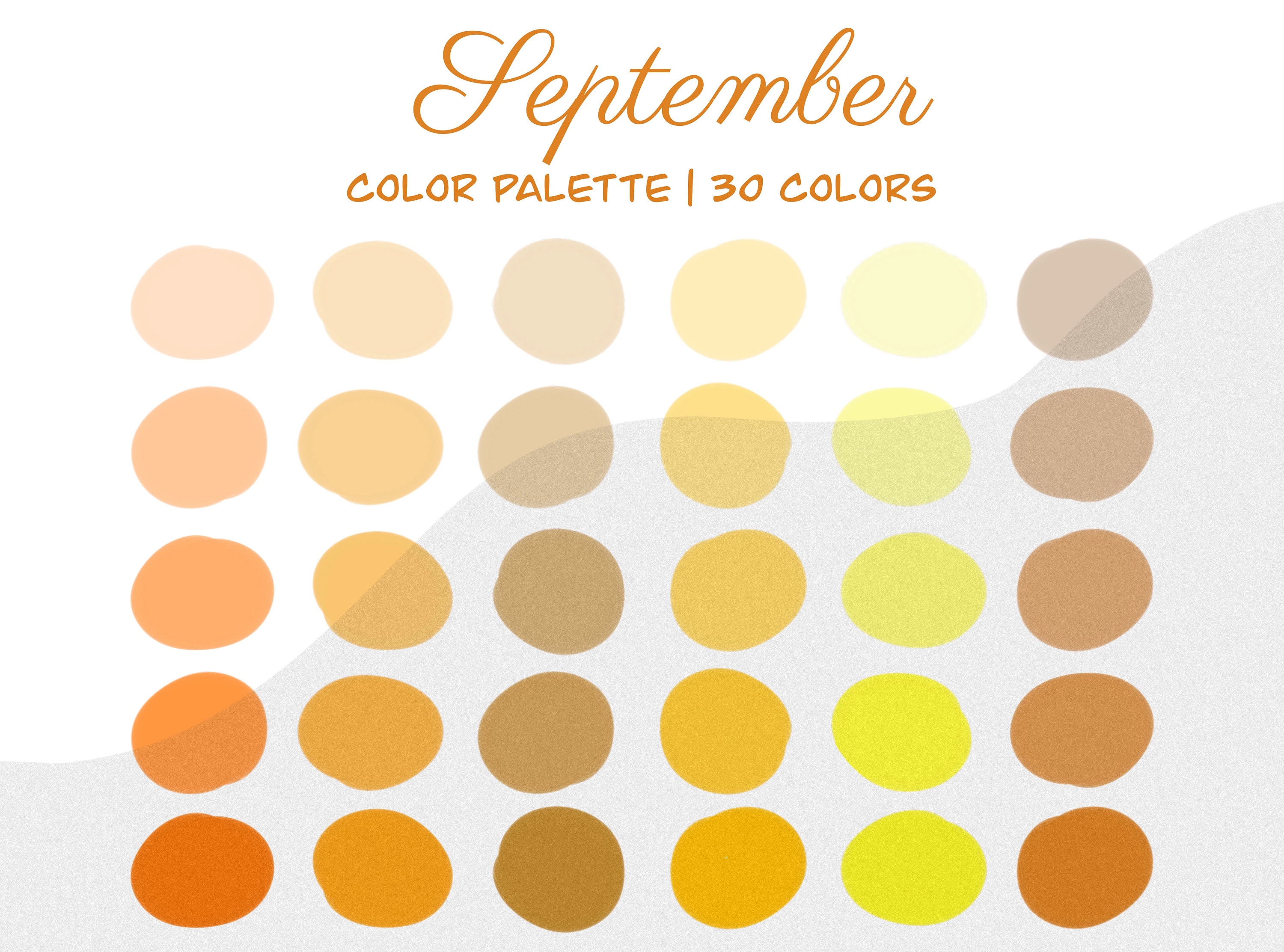 Septiembre Procreate Paleta de Colores / Naranja Rojo Etsy España
