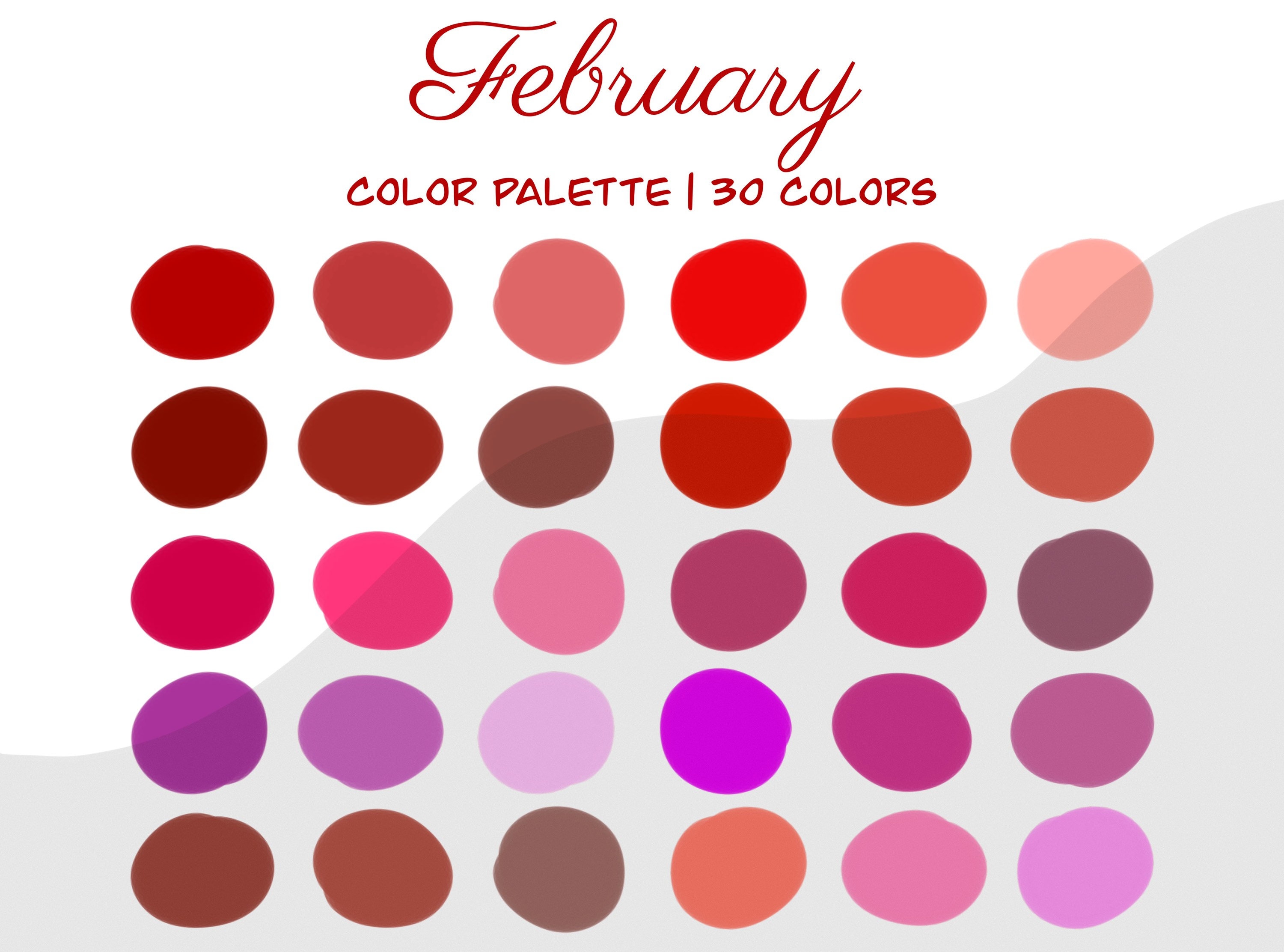 February Procreate Color Palette Valentines Day (Download Now) Etsy