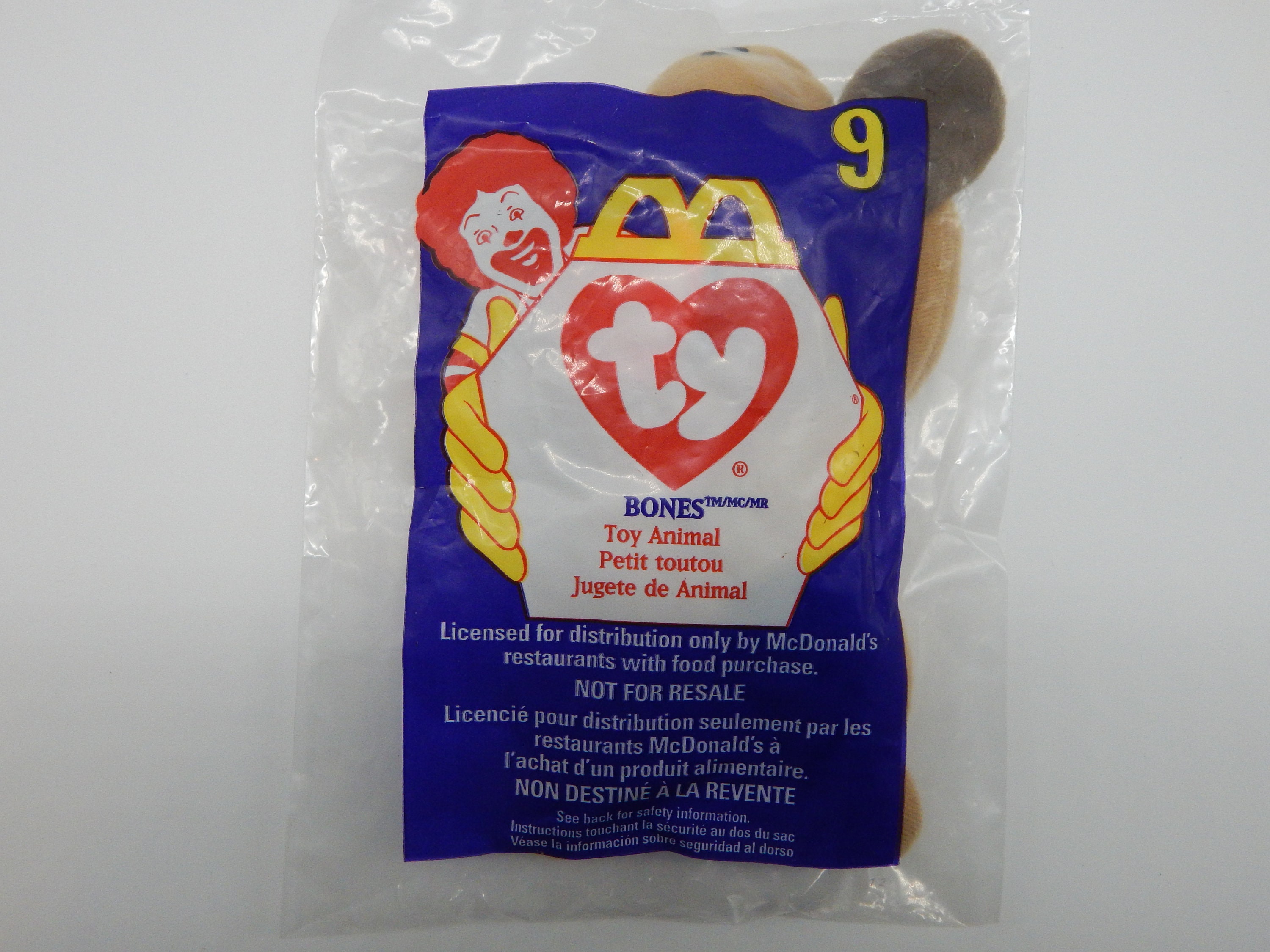Retired Ty Teenie Baby Bones The Dog McDonalds Toy #9 for sale  