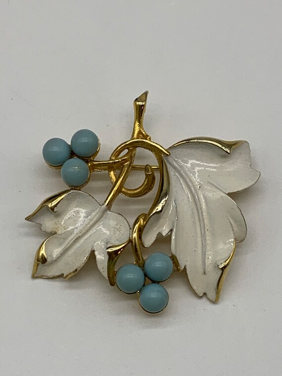 Vintage Sarah Coventry Blue stone Brooch - image 8