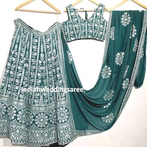 LEHENGA Choli para mujeres, ropa tradicional india para bodas, fiestas y ocasiones especiales. Lengha Choli personalizada para niñas.