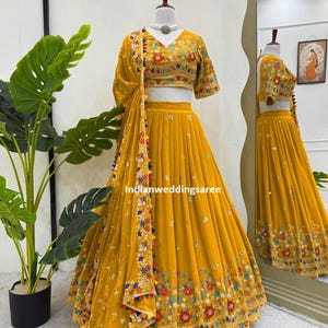 LEHENGA CHOLI de dama de honor de diseñador para bodas de niñas o mujeres, hecho a medida Lengha