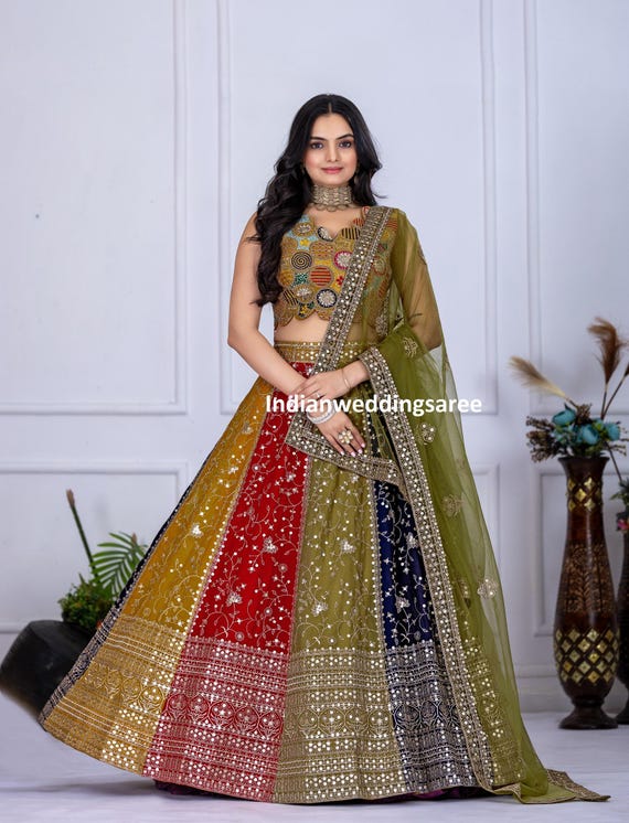 chinese dress ladies Rust Rajasthani Bridal Lehenga | Zardozi Embroidery