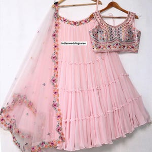 LEHENGA CHOLI rose pour femme MARIAGE indien tenues de mariée Ghagra Choli
