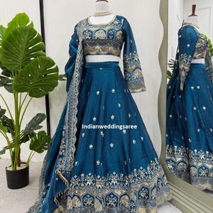 Yellow Lehenga Choli: Indian Wedding Bridal Ghagra with Embroidery