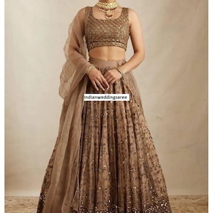 LEHENGA choli de fiesta de DISEÑADOR Net para boda india