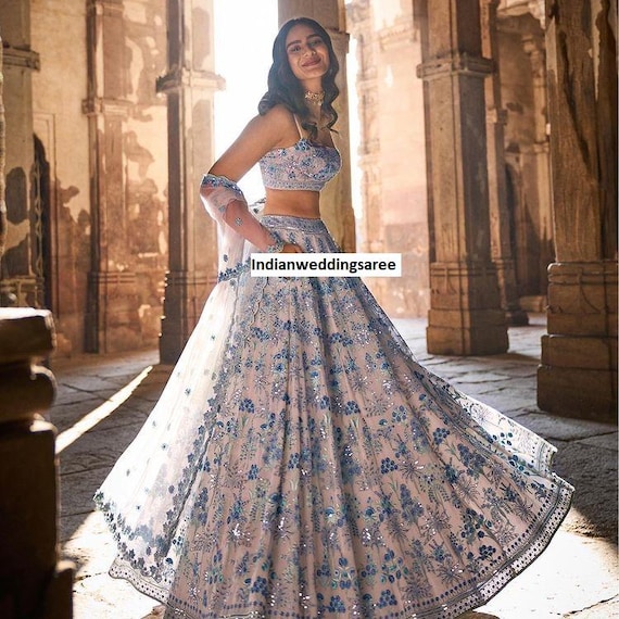 Abito Da Sposa Pakistano Per Festa Lehenga Choli Etnico Indiano Bollywood Donne
