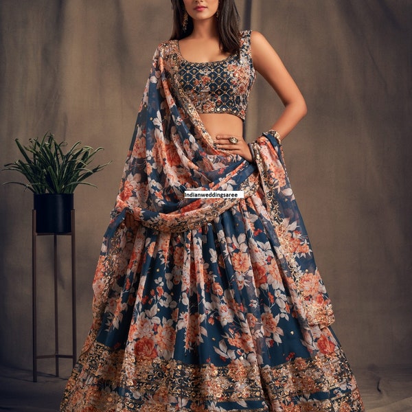 Designer Georgette LEHENGA CHOLI For Girls or Women's Wedding Ready Made Outfit