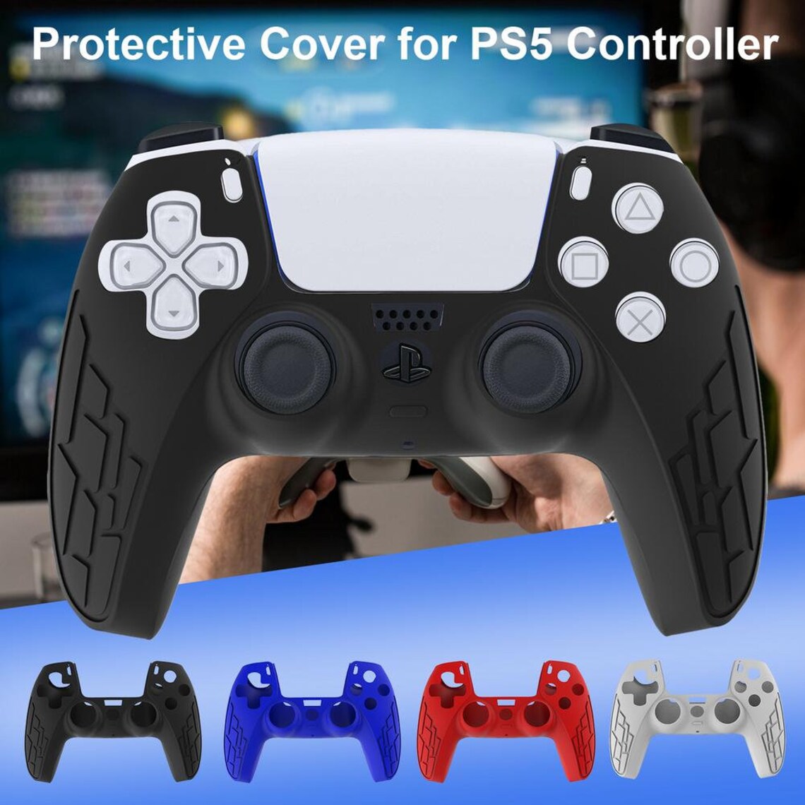 Playstation 5 Silicone Controller Grips Blue Comfortable Etsy