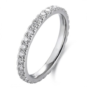 925 Silver Moissanite Ring Eternity Band Round Cut Full Eternity Ring Moissanite Wedding Band ring
