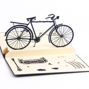 Cartão de felicitações pop-up de bicicleta / Cartão de bicicleta / bicicleta de bicicleta / Cartão de felicitações