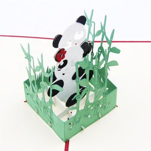 Panda 3D pop-up kaart handgemaakte kaart, wenskaart