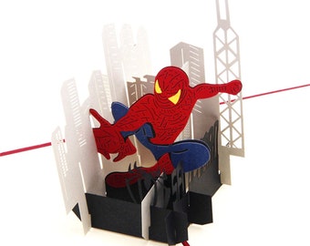 SPIDERMAN Pop-up Card, Unique 3D Gift Card,Birthday Card,Greeting Card for Kids, superhero card