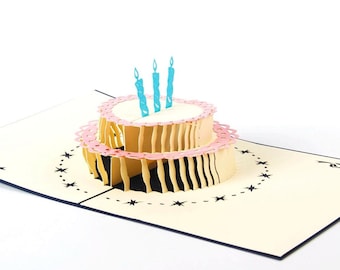 Birthday cake 3D pop up Greeting card / Birthday card