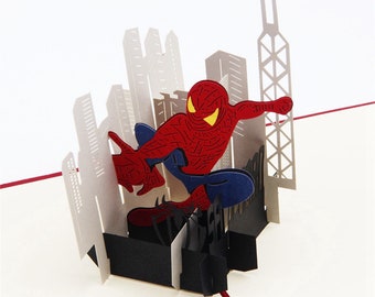 Spiderman Pop-up Card, Unieke 3D Gift Card, Verjaardagskaart, Wenskaart voor kinderen - UK VERKOPER