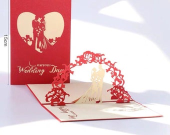 Pop Up Hochzeitskarte / Hochzeitskarte / Verlobungskarte / Valentinstag Karte / Einladungskarte