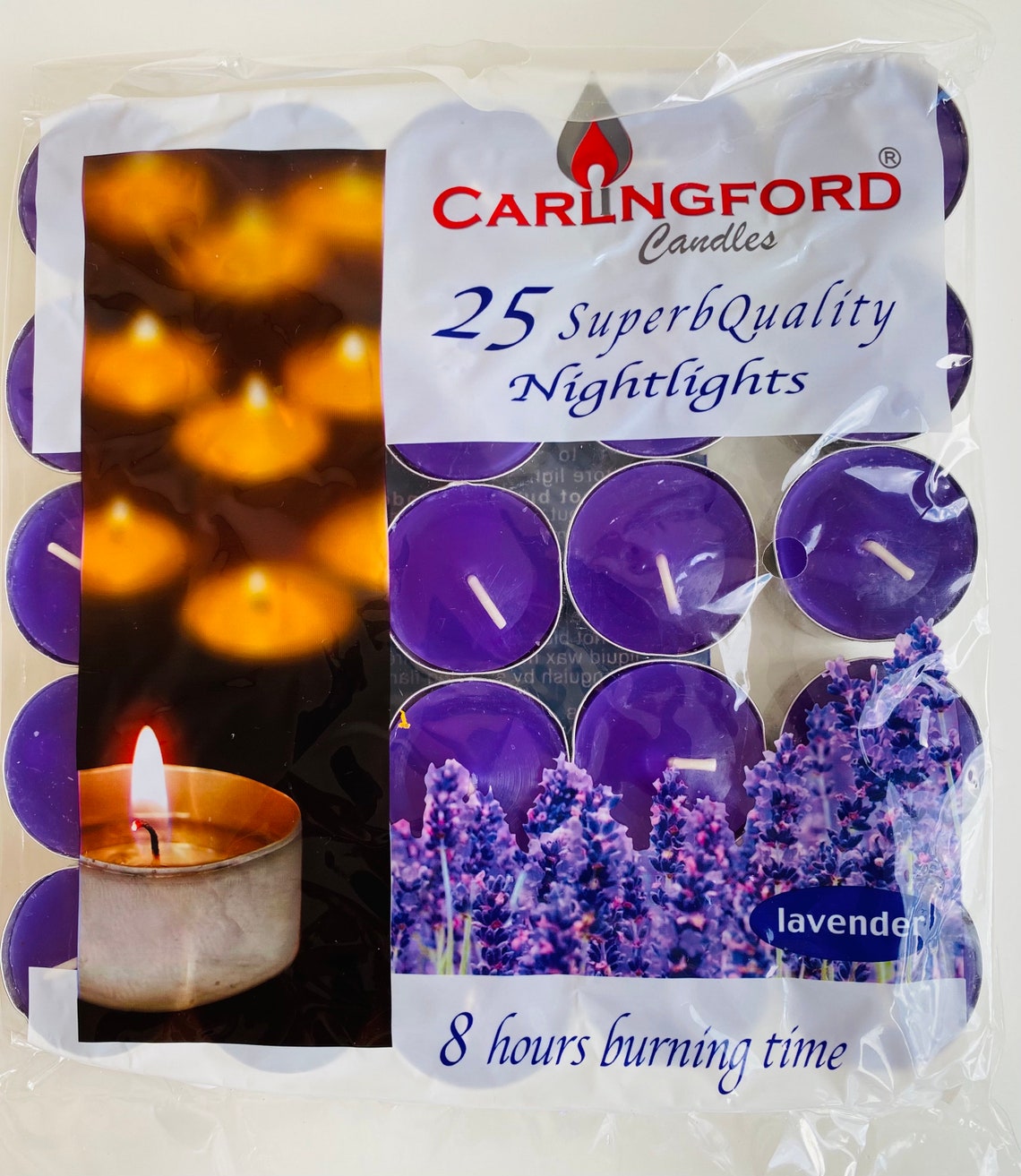 25 Lavender Candle 8 Hours Burning Tealights and Scented Etsy