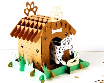 Preciosa tarjeta para amantes de los perros / Tarjeta para perros / Tarjeta de paraíso Tarjeta emergente 3D Tarjeta de felicitación hecha a mano