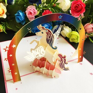 Unicorn Pop-up Card, Unique 3D Gift Card,Birthday Card,Greeting Card for Kids- UK SELLER