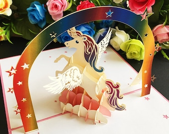 Unicorn Pop-up Card, Unique 3D Gift Card,Birthday Card,Greeting Card for Kids- UK SELLER