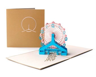 London Eye 3D pop up card, London Souvenirs for friends and family members Greeting cards- London eye card
