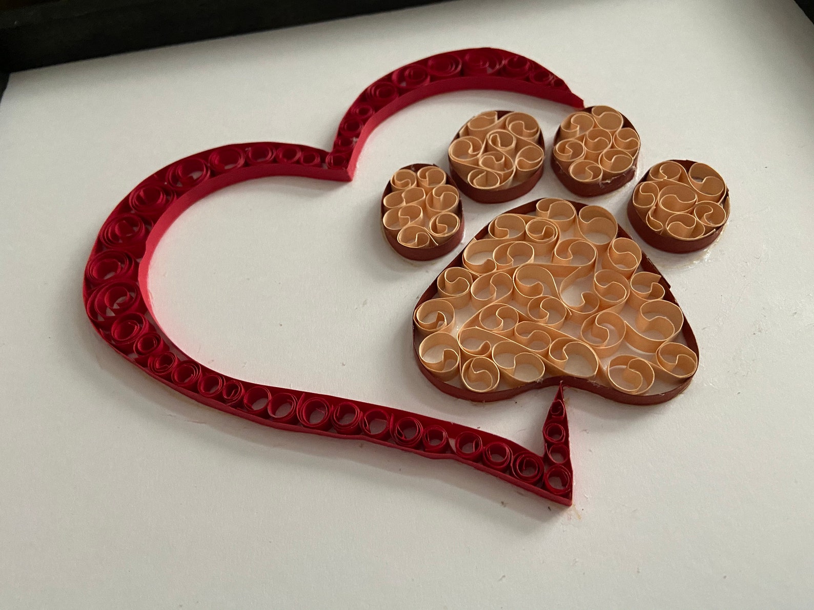 Quilling dog paw Etsy