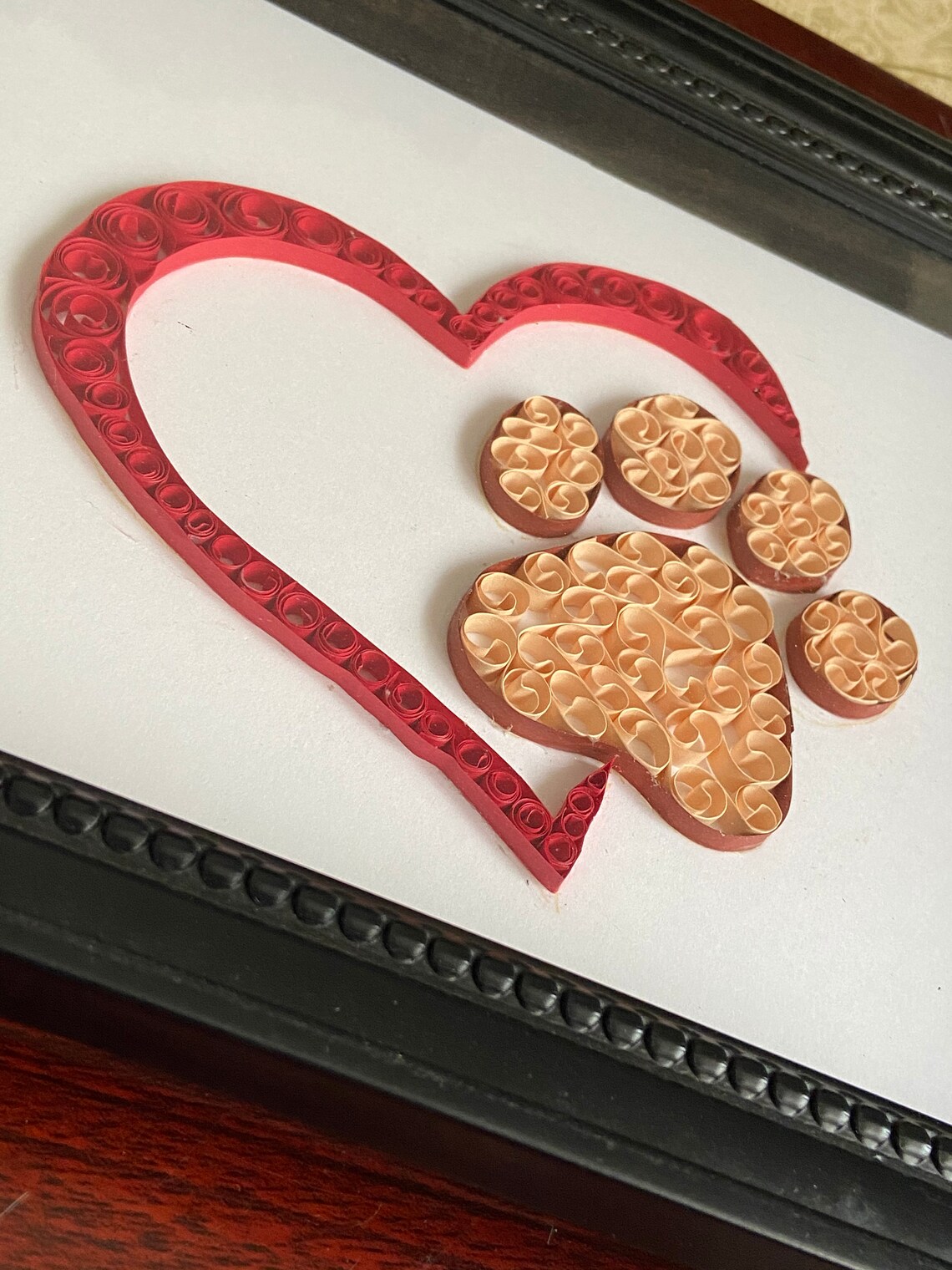 Quilling dog paw Etsy