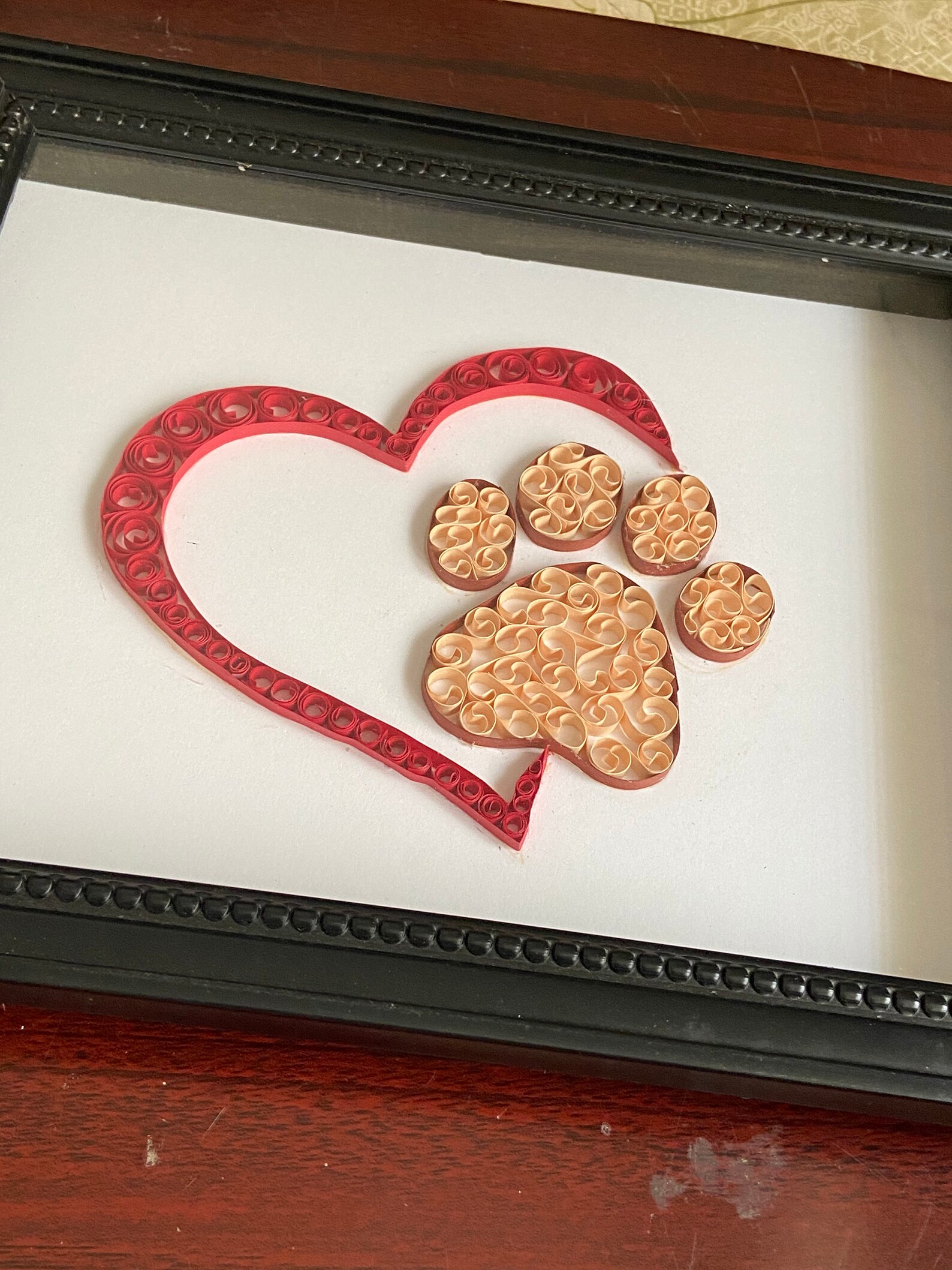 Quilling dog paw Etsy
