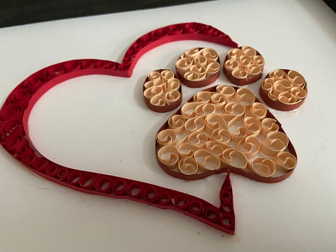 Quilling dog paw Etsy