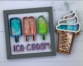 Ice Cream Shaker Wood Sign Set