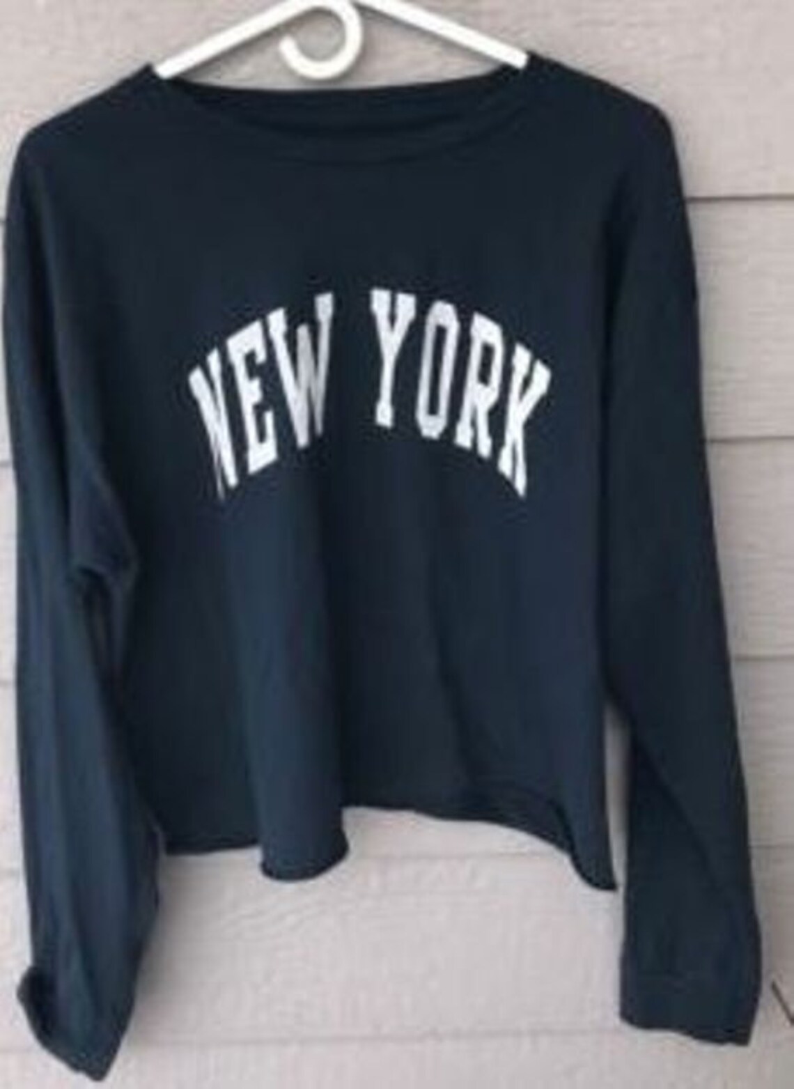 New Thermal Shirt Brandy Melville New York Navy Blue Thermal Laila Top