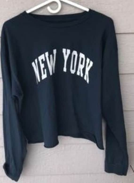 New Thermal Shirt Brandy Melville New York Navy Blue Thermal Laila