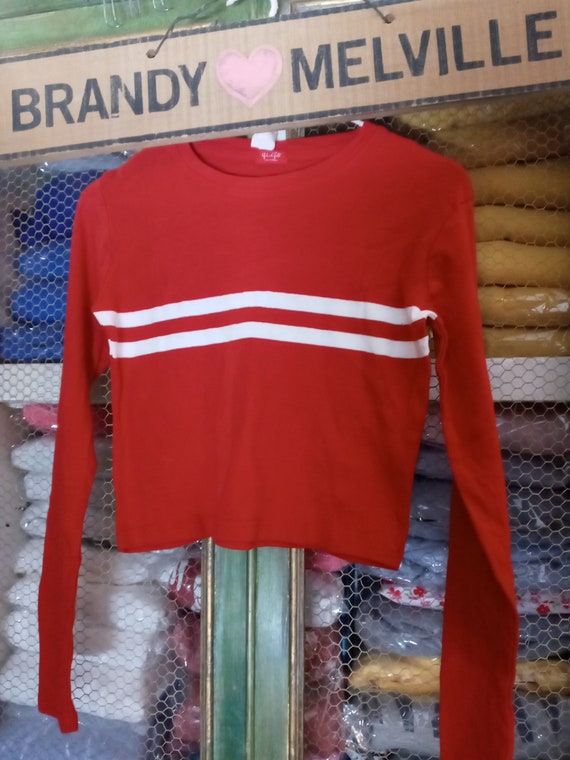 New Red Cropped Brandy Melville Tee -  Denmark