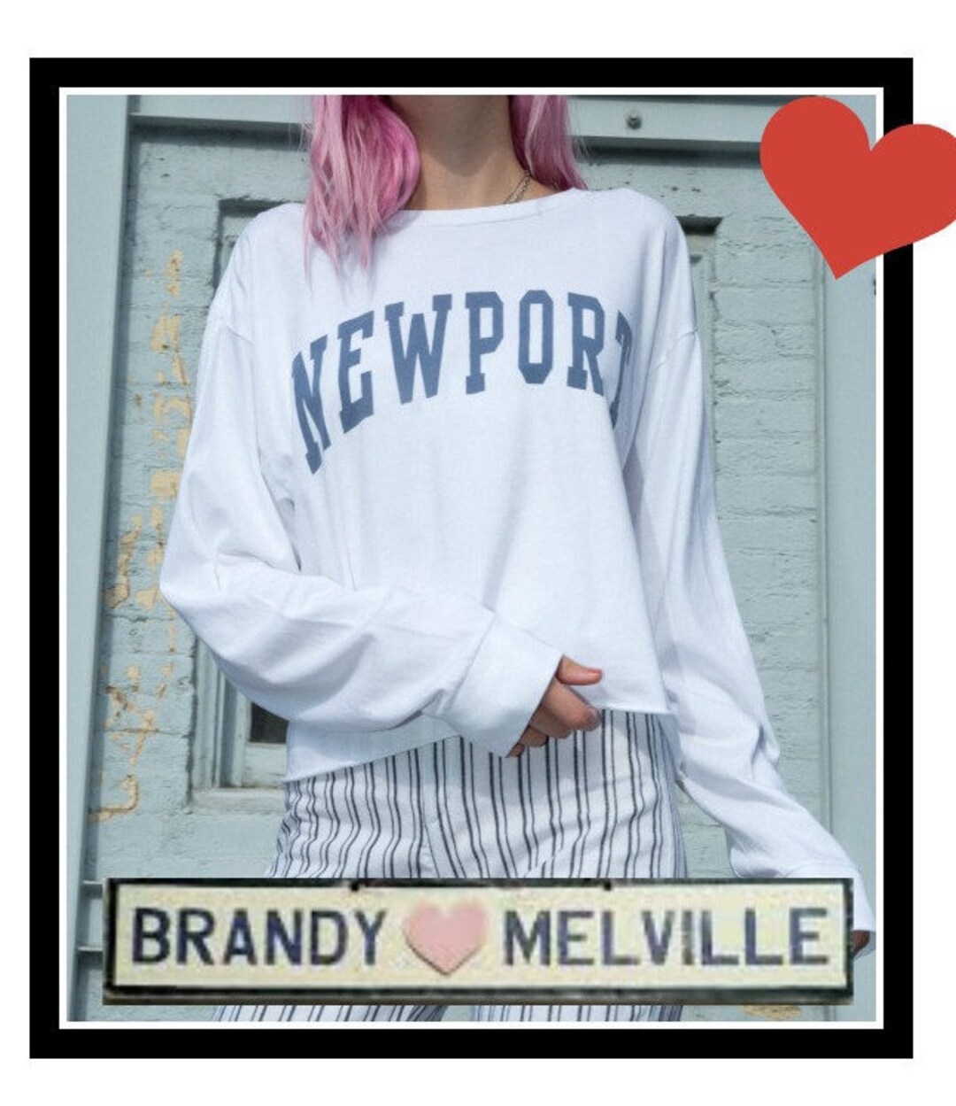 NEW Brandy Melville Long Sleeve Newport Graphic T Shirt Etsy