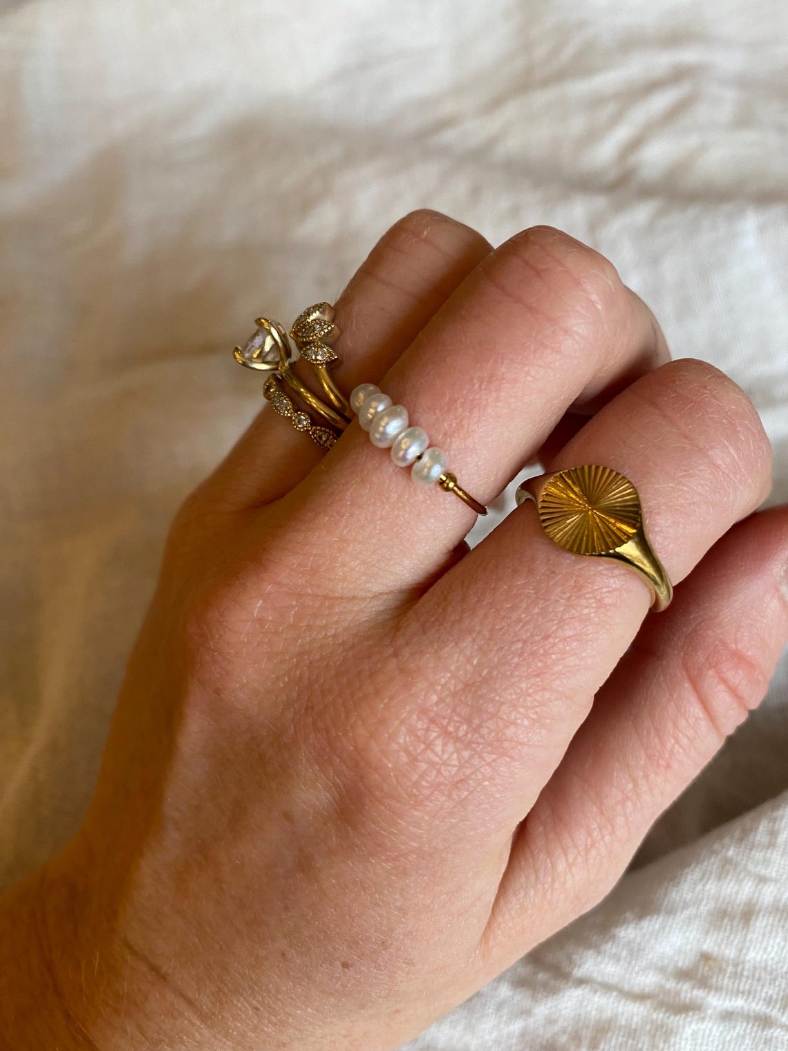 Dainty Pearl Ring // Fidget Ring // Waterproof//pearls Break Free - Etsy