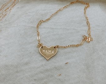 Dainty + minimal heart bracelet // Christmas gift // Mother’s Day gift // gift for her // mama