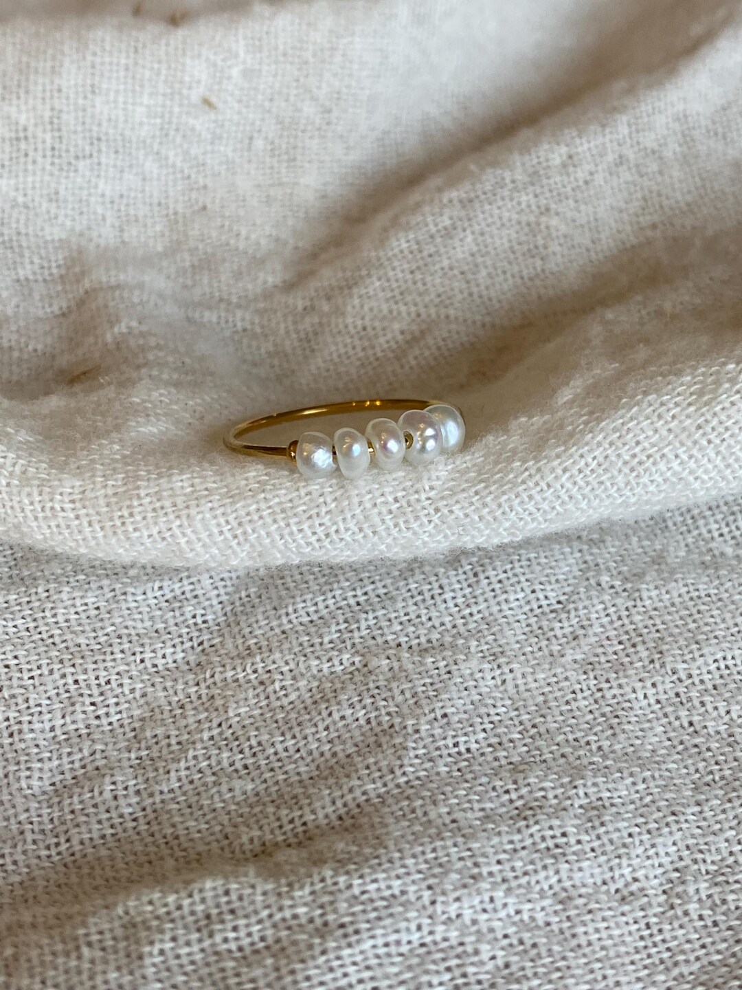 Dainty Pearl Ring // Fidget Ring // Waterproof//pearls Break Free - Etsy