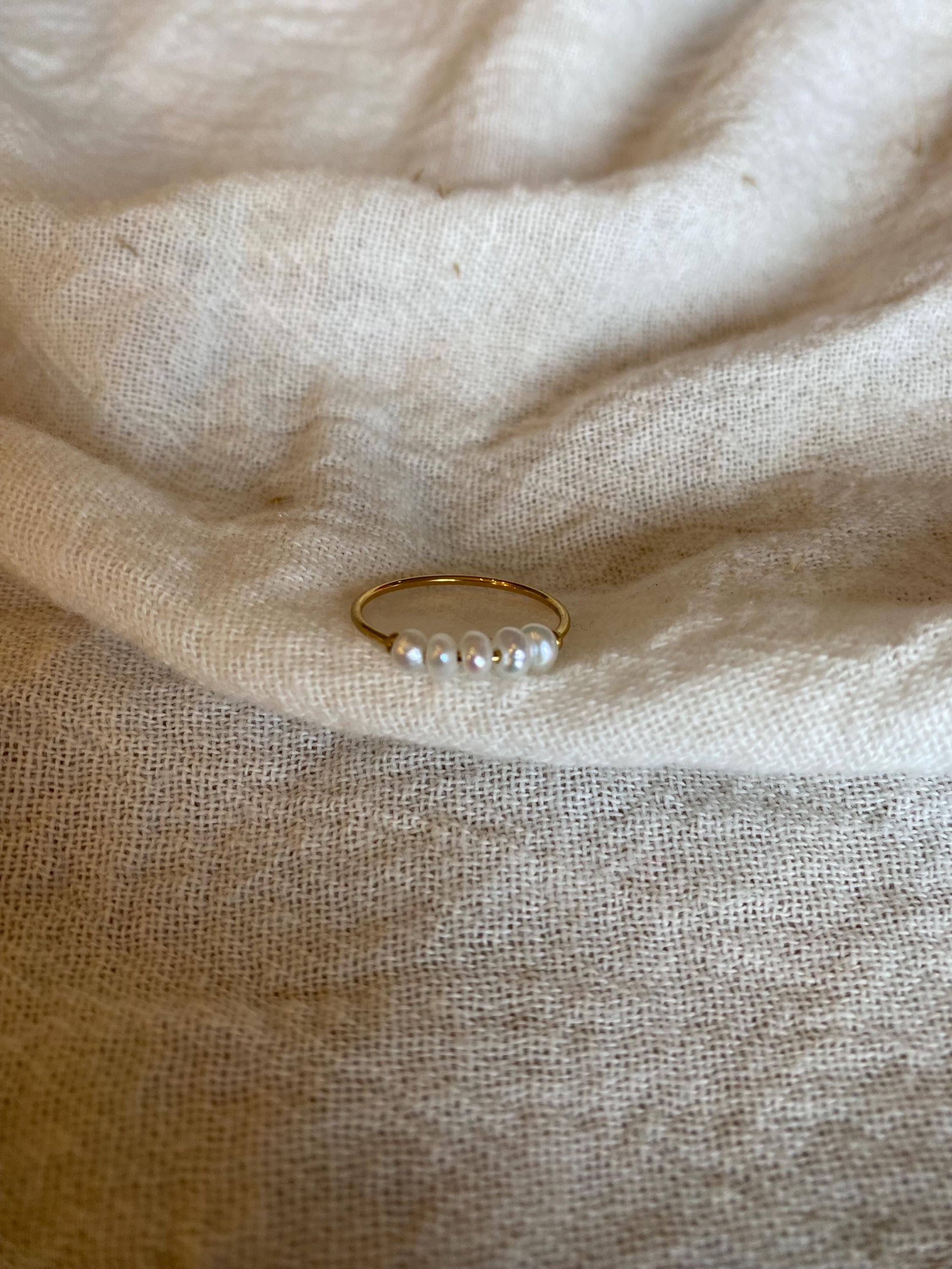 Dainty Pearl Ring // Fidget Ring // Waterproof//pearls Break Free - Etsy
