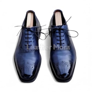 Navy Blue Men Dress Shoe - Etsy