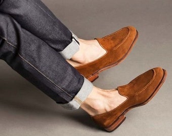 Handgefertigte Braune Wildleder Loafers: Die Perfekte Mischung aus Komfort und Stil!