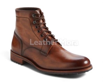 Handgemaakte Italiaanse laarzen en op maat gemaakte oxfordschoenen voor heren, formeel en stijlvol schoeisel voor kantoor, feest!
