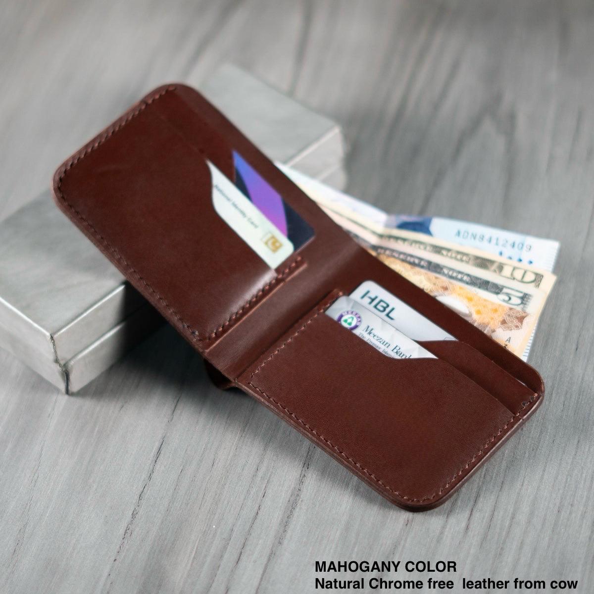 Tan Color Wallet Handcrafted Leather Bi-fold Wallets – Mahogany, Olive Green, Cosmic ...