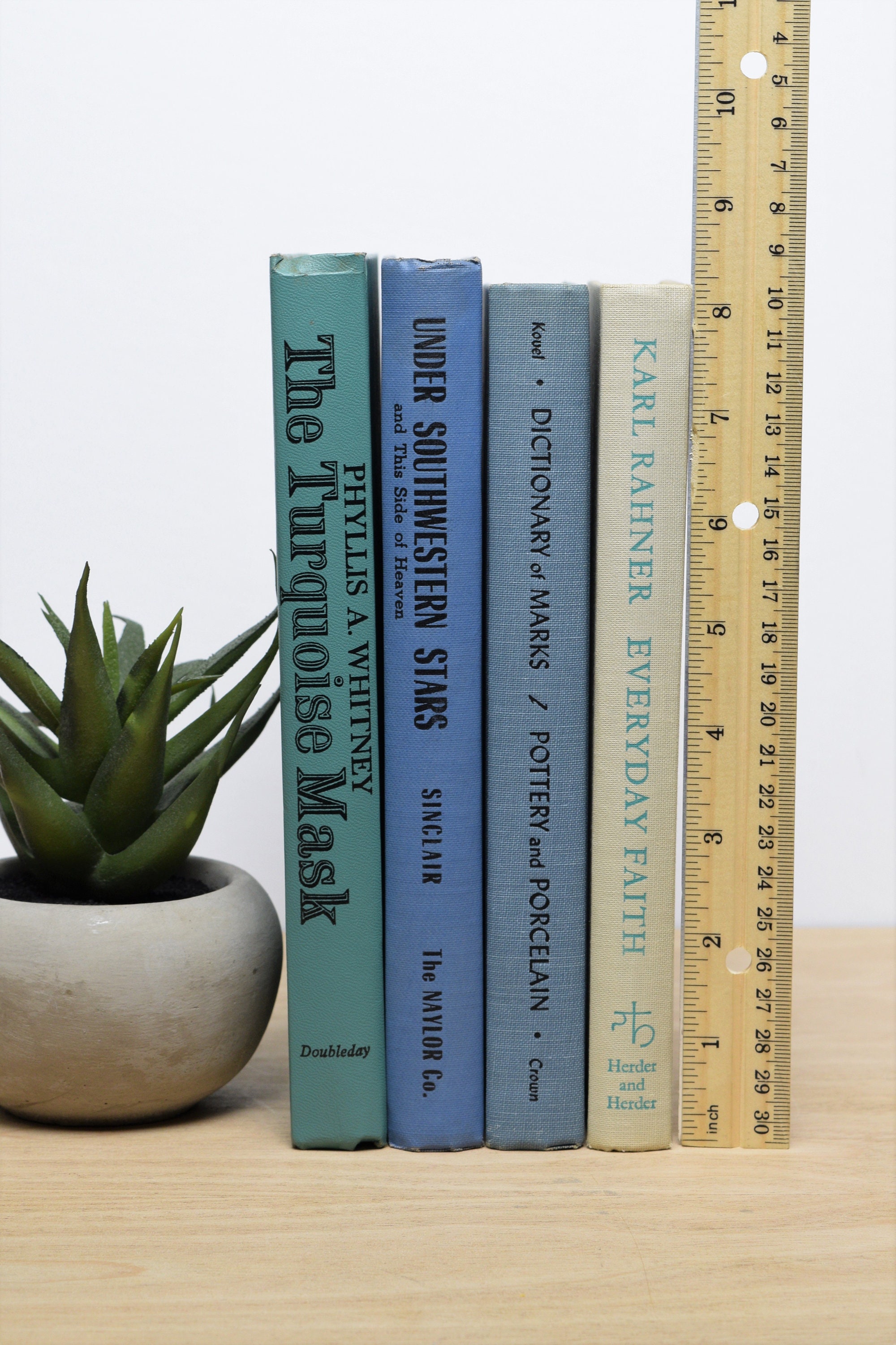 Vintage Turquoise/Blue Decorative Books Bundle Set of 4 Etsy