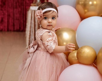 Robe rose poudré bebe fille best sale